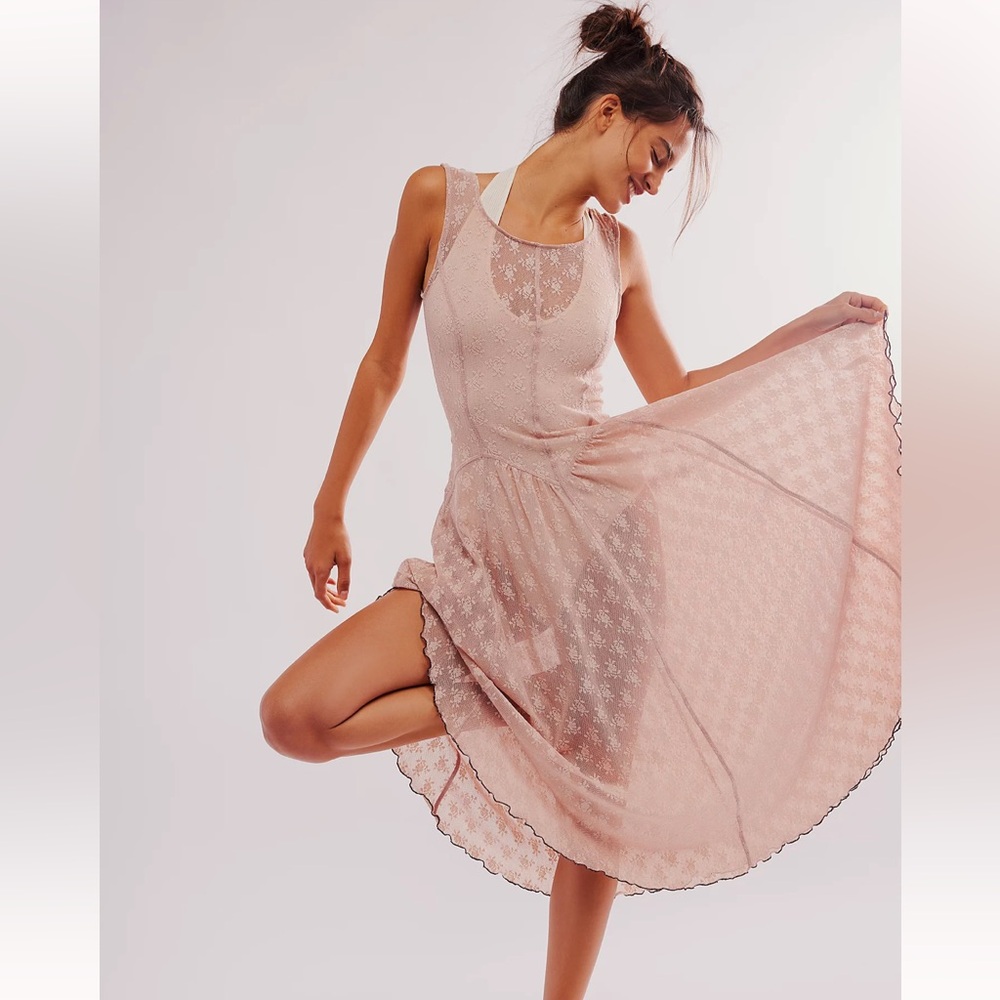 Free People Intimately Dial For Drama Sleeveless Lace Slip Dress Size S NWOT
